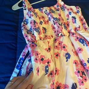 Floral Sundress with Pink and Blue Accents